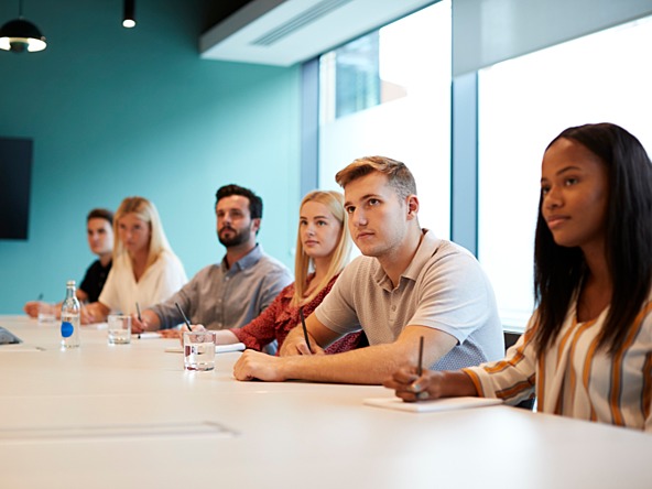 young people working in office